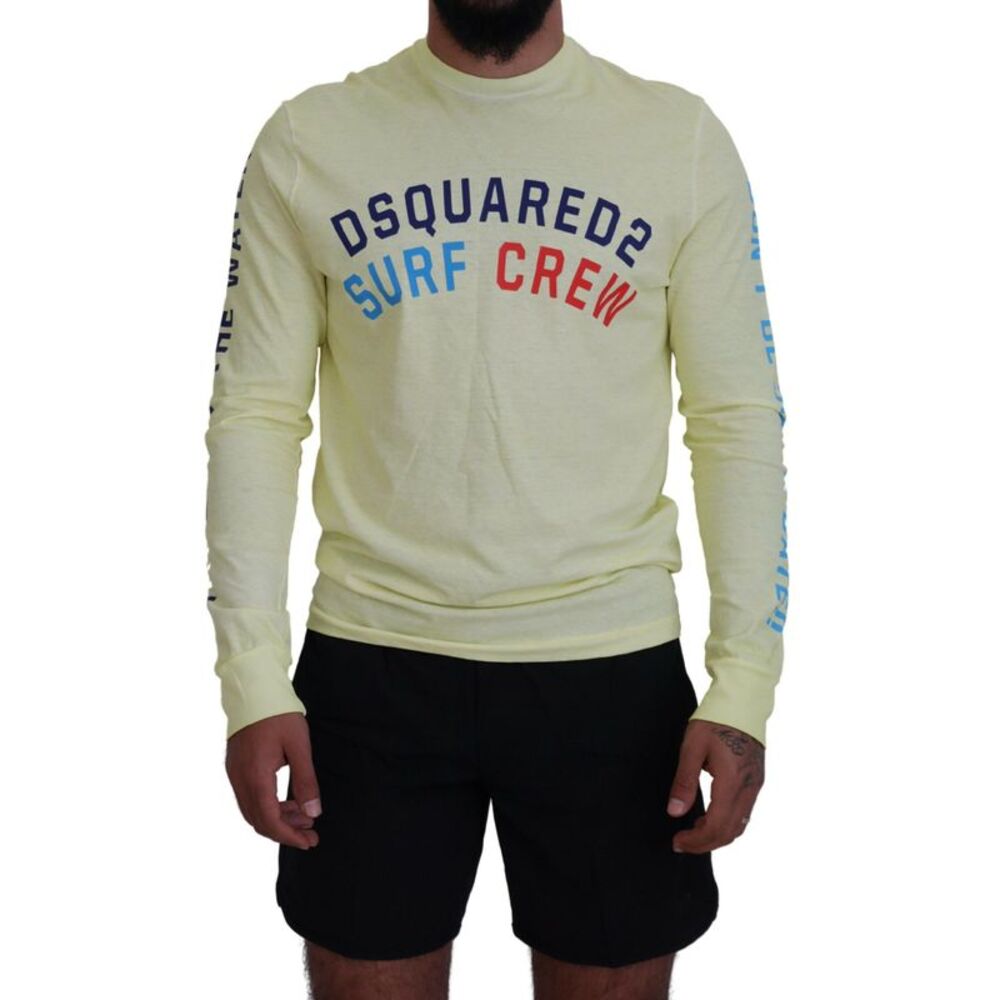 Dsquared² Yellow Colorful Print Long Sleeves Top Men's T-shirt